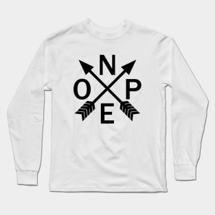 Compass Arrows Nope Long Sleeve T-Shirt